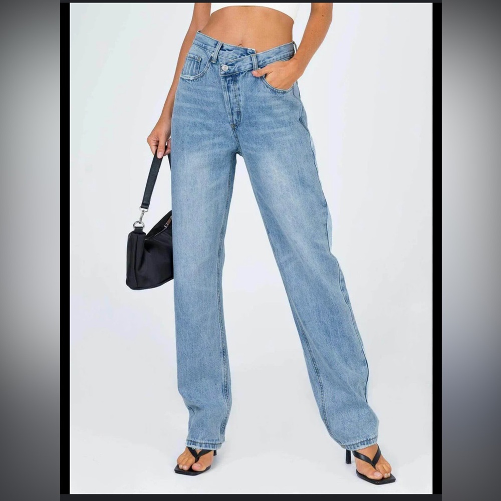 Princess Polly Asymmetric Straight Leg Jean